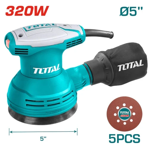 LIJADORA ROTO ORBITAL 5" INDUSTRIAL 320W 120V TOTAL (UTF2031256)