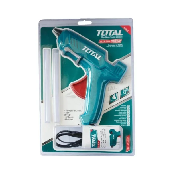 PISTOLA SILICONA 100W 120V TOTAL (UTT101116) ( BARRA GRUESA )
