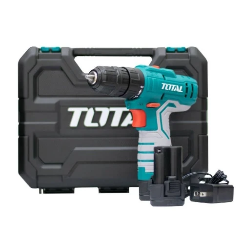 TALADRO ATORNILLADOR INALAMBRICO 3/8 CAJA PLASTICA INCLUYE 2 BATERIAS SUPER SELECT TOTAL (UTDLI12208)