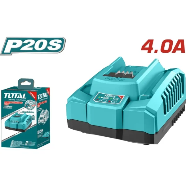 CARGADOR INTELIGENTE PARA BATERIAS 20V 4.0AH INDUSTRIAL TOTAL (UTFCLI20411)