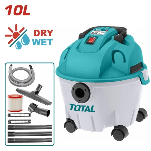 ASPIRADORA Y SOPLADORA PARA HUMEDO Y SECO 10L 1200W INCLUYE ACCESOSIROS TOTAL (UTVC12101)