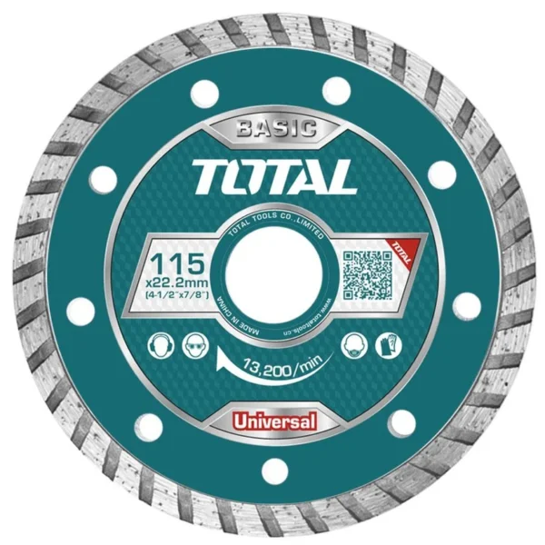 DISCO DE CORTE DIAMANTADO TURBO 4 1/2 115MM TOTAL (TAC2131153)