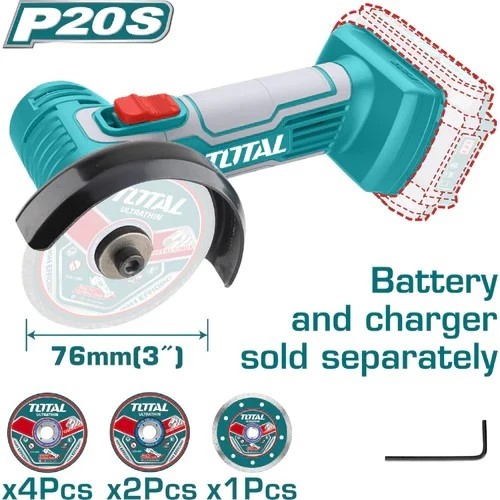 MINI PULIDORA 3" INALAMBRICA 20V INCLUYE 7 DISCOS INDUSTRIAL BATERIA Y CARGADOR SE VENDEN POR SEPARADO TOTAL (TAGLI7601)