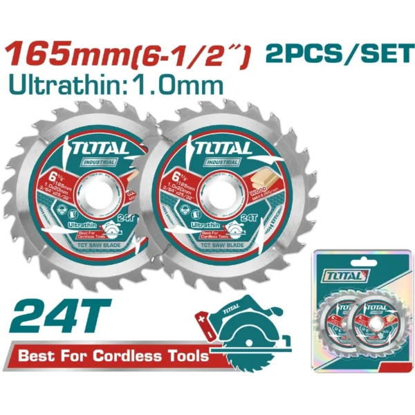 DISCO CORTE MADERA 6 1/2" JUEGO X 2 UNIDADES INDUSTRIAL SUPER TOTAL (TAC2331653)
