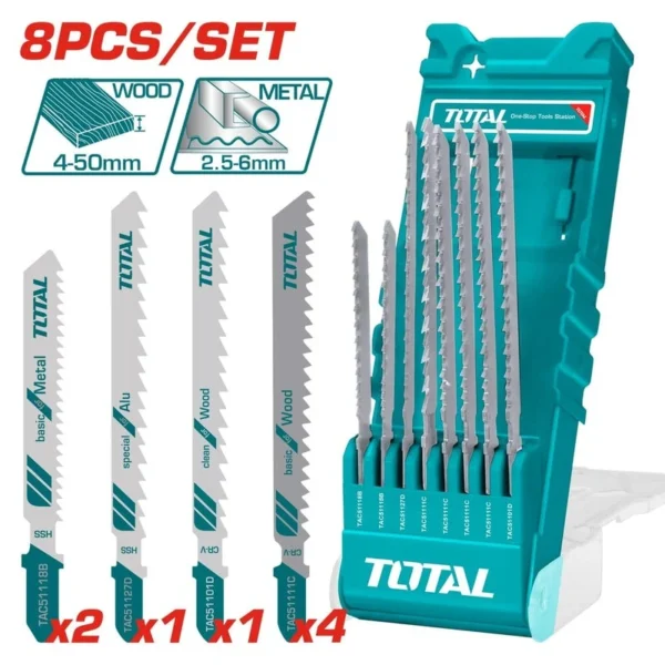 SET DE SEGUETA SIERRA CALADORA X 8 PCS PARA MADERA Y METALES SUPER TOTAL (TACSD7386)