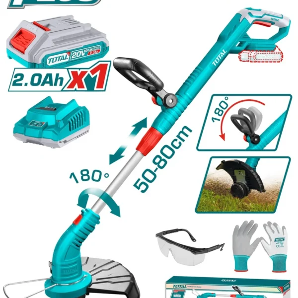 GUADA?ADORA INALAMBRICA EXPANDIBLE 20V INCLUYE 1 BATERIA 2.0AH, CARGADOR Y ACCESORIOS TOTAL (UTGTLI20301)