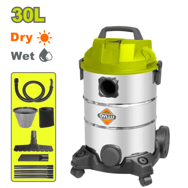 ASPIRADORA Y SOPLADORA PARA HUMEDO Y SECO 30L 1100W INCLUYE ACCESOSIROS DYLLU (UDTVR4A30)