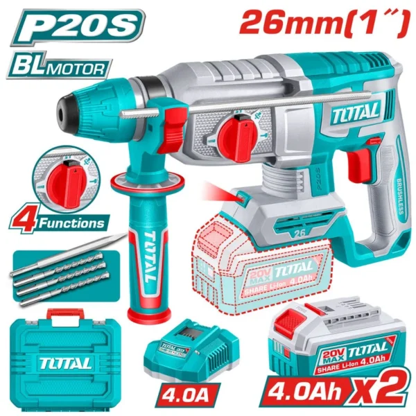 TALADRO INALAMBRICO ROTOMARTILLO 1" 20V SDS PLUS (UTRHLI262085)