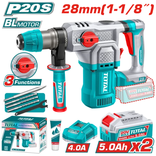 TALADRO ROTOMARTILLO SDS PLUS 4.5 JULES INCLYE ACCESORIOS (UTRHLI202862)