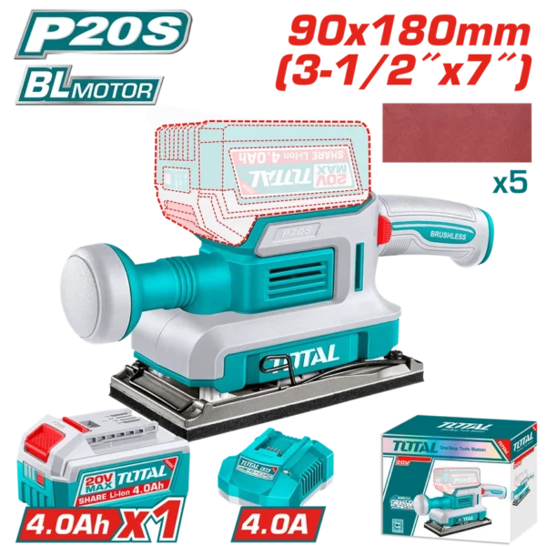 LIJADORA DE PALMA INALAMBRICA 3-1/2 X 7" 20V (UTFSLI20313)