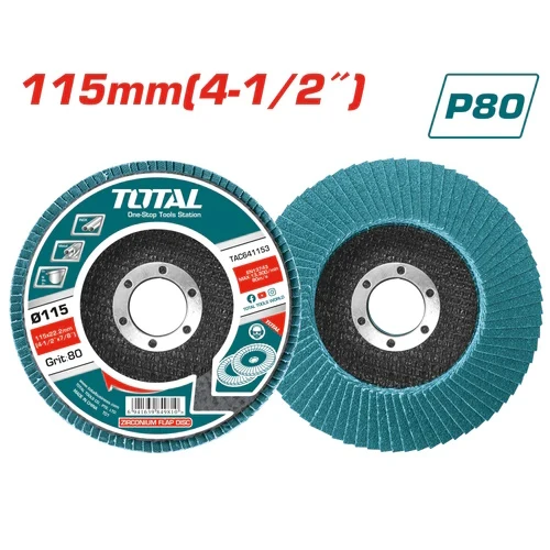 DISCO FLAP 4" GRANO 80 EJE 5/8 (100X16MM) SUPER TOTAL (TAC6310080)