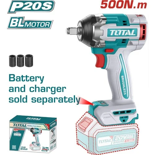 PISTOLA IMPACTO INALAMBRICA 1/2 20V 500 NM BATERIA Y CARGADOR SE VENDEN POR SEPARADO SUPER TOTAL (TIWLI20501)